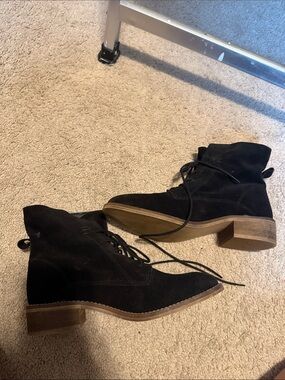Women's Black Steve Madden Suede Lace-Up Ankle Boots